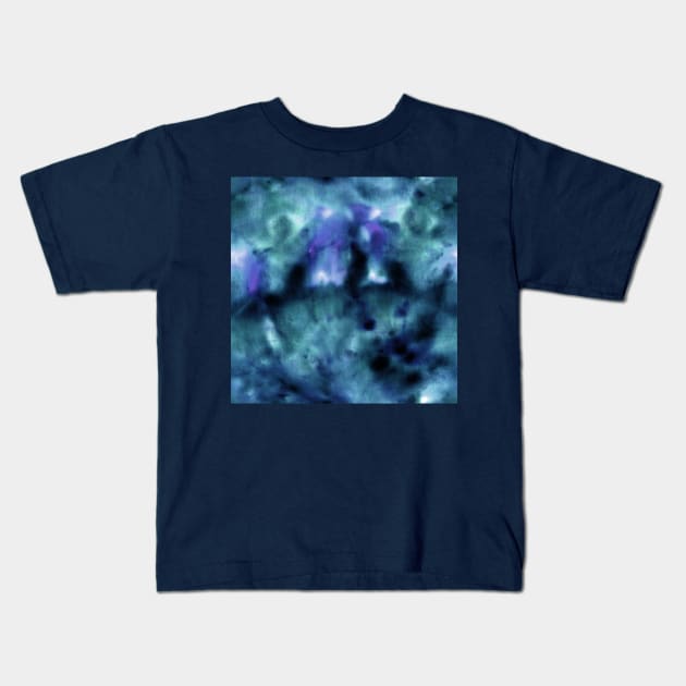 Blue Ice Tie-Dye Kids T-Shirt by Carolina Díaz